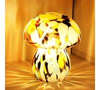 Lampada da comodino in Legno, Luce notturna, tavolo a Forma di fungo con interruttore, Luce d'atmosfera retrò per interni, tavolo Decorativo in vetro Caldo, Camera da Let