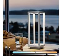 Lampada da comodino in Legno Senza fili, IP54 impermeabile, ricaricabile tramite USB, dimmerabile al Tocco, 3 Temperature, Luce notturna in Metallo per tavolo da pranzo,