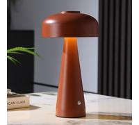 Lampada da comodino Wood Touch dimmerabile con batteria da tavolo Senza fili a Forma di fungo USB-C ricaricabile da tavolo 3000K-6000K con paralume in acrilico per lettur