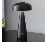 Lampada da comodino Wood Touch dimmerabile con batteria da tavolo Senza fili a Forma di fungo USB-C ricaricabile da tavolo 3000K-6000K con paralume in acrilico per lettur