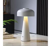 Lampada da comodino Wood Touch dimmerabile con batteria da tavolo Senza fili a Forma di fungo USB-C ricaricabile da tavolo 3000K-6000K con paralume in acrilico per lettur