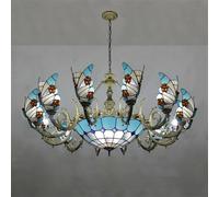 Lampadario a forma di farfalla di lusso contemporaneo a LED, stile americano, per soggiorno, ristorante, camera da letto, villa, hotel, bar, KTV, club, lampada a sospensione in vetro colorato (B 12 l