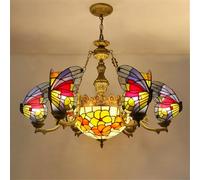 Lampadario a forma di farfalla, stile americano, a LED, di lusso europeo, per soggiorno, ristorante, camera da letto, hotel, villa, caffetteria, bar, club, lampada a sospensione in vetro colorato (C