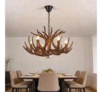 Lampadario a sospensione a LED in stile retrò americano in PVC con corna di cervo, moderno e creativo, per soggiorno, ristorante, camera da letto, villa, negozio di abbigliamento, bar, caffetteria, b