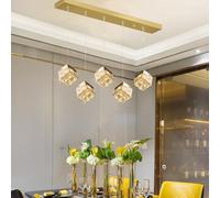 Lampadario Moderna Cristallo Di K9 Lampada A Suspende Lampade Della Tabella Di Pranzo con Telecomando Dimmerabile 5 Teste Luci Pendenti for Camera Da Letto Ufficio Cucina Lampada(B)