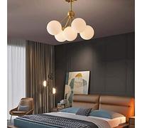 Lampadario moderno a sospensione, lampadario nordico interamente in rame, soffitto durante l'illuminazione, molecole in ottone, cucina, camera da letto, lampada da incasso (dimensioni: 5 teste, color