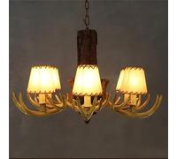 Lampadario retrò americano con corna di cervo, lussuoso e creativo, per soggiorno, ristorante, camera da letto, negozio di abbigliamento, bar, caffetteria, lampada a sospensione in stile baita (6 luc