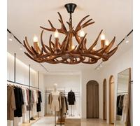Lampadario retrò americano in PVC con corna di cervo, a LED, moderno e creativo, per soggiorno, ristorante, camera da letto, villa, negozio di abbigliamento, bar, caffetteria, lampada a sospensione i