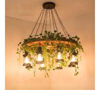 Lampadario retrò americano per ristorante, stile industriale, creativo, corda di canapa, bar, caffetteria, tè al latte, negozio di abbigliamento, piante verdi, decorazione a LED, luce pendente (G 8 l