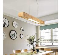 Lampadario Tavolo Da Pranzo LED Moderna Lampada A Sospensione Sala Da Pranzo Legno massello 3000K Luci Pendenti Caldo Regolabile in Altezza per Soggiorno Ciondolo Caffè Deco Lampada Da Soffitto,80cm