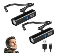 Lampade frontali, confezione da 2 lampade frontali ricaricabili, lampada frontale auricolare con sensore di movimento e batteria a lunga durata, luce LED brillante per corsa, pesca e attività nott