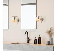 Lampana Wandlamp | Metalen Behuizing | Glazen Kap | Antieke Kleur