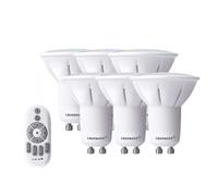 Lampaous Bombillas LED GU10 5W Bombilla 50W Lámpara Halógena Equivalente,Regulable 2700K-6500K,iluminación inteligente,Compatible con Lampaous 2.4G Control remoto,Pack de 6 Bombillas