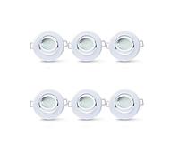 LAMPAOUS LED D50 5W bombilla empotrada luz empotrable spot light 400lm orientable Foco empotrable blanco natural 4000k empotrado redondo Lámpara de techo, no regulable lote de 6 (4000k)
