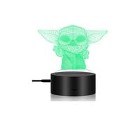 Lámpara 3D de Baby Yoda, regalo de Star Wars, luz nocturna LED con 7 colores cambiantes, luz de ilusión