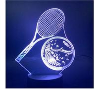 Lámpara 3D Ejercicio Raqueta De Tenis Cambio De Color Con Control Remoto Presente Único Para Niños Lámpara De Luz Nocturna Para Decoración De Interiores