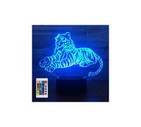 Lámpara 3D Lámpara de noche de tigre Decoración 16 colores que cambian Luz LED para