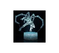 Lámpara 3D Spiderman, luz nocturna LED con control táctil, alimentada por USB.
