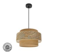 lampara 40 cm modelo samoa con doble pantalla marron
