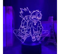 Lámpara acrílica 3D Anime Hunter X Hunter Killua y Gon para decoración de dormitorio, luz de noche, regalo de cumpleaños, luz de noche LED Manga Hxh Killua -16 colores con control remoto, 3D-qudkdhs-L