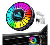 Lámpara ambiental de ritmo Rgb, luz de ritmo LED de música,Luces interiores del coche con pastillas aromáticas | Luz ambiental colorida de Arom de la recogida del sonido de DJ del Rgb Auto LED para el