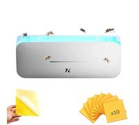 Lámpara Anti Mosquitos Eléctrica 220V 10W UV 365nm, Trampa para Moscas e Insectos Interior Exterior 50-100m², Mata Mosquitos Silencioso sin Químicos, con 10 Láminas Adhesivas de Recambio