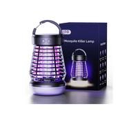 Lámpara antimosquitos LED UV de 360 grados, 2000 mAh, trampa eléctrica de alto voltaje para uso doméstico en interiores.