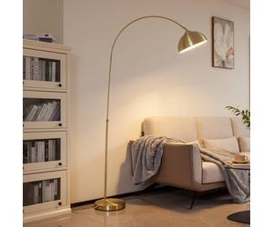 Lámpara arqueada Lennart de Lindby, latón, altura regulable, E27