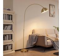 Lámpara arqueada Lennart de Lindby, latón, altura regulable, E27 True