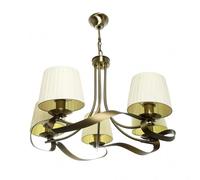 Lampara baeza 5xe14 cuero pantalla beis regx55x55 cm