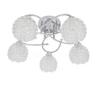 Lampara bagan 5 luces con tulipa de cristal, cromo 23x49x49 fabrilamp