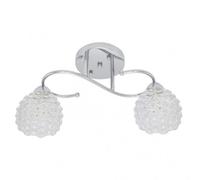 Lampara bagan cromo dos luces con tulipas de cristal fabrilamp