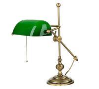 Lámpara Banquero Tischleuchte Latón Cristal Interruptor Tiro E27 47 CM Ajustable