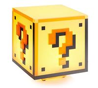 Lámpara Bloque de Pregunta Super Mario - Lámpara Oficial Nintendo con 3 Modos de Brillo, Decoración Gamer