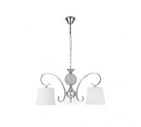 Lampara bogota 3xe14 cromo pantalla blanca regx57x57 cm
