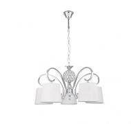 Lampara bogota 5xe14 cromo pantalla blanca regx57x57 cm