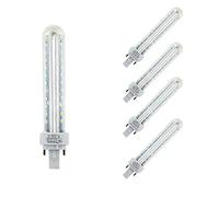 Lámpara Bombilla Led 2U Tubo G24 6500 K Luz Fría 12W (Pack 5 ) Eficiencia Energetica A+