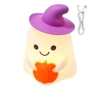 Lámpara Calabaza Lámpara Portátil Recargable Colorida con Fantasma Bonito