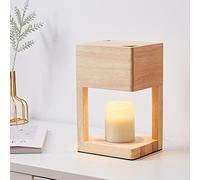 Lámpara calentadora de Cera para Velas Diseño semiabierto de Madera Lámpara para derretir Velas Regulables Calentador de Velas Luz para derretir Cera Quemador de Aroma Luz de Fragancia Fusor