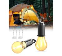 Lámpara Camping Recargable, Linterna de Camping Portátil LED Bombilla de Camping con 3 Modos de Iluminación, Luz Camping Lámpara de Emergencia para Camping Tienda de Campaña Pesca Senderismo, 2 PCS
