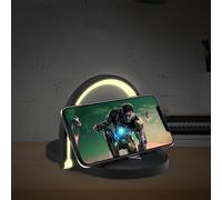LAMPARA Cargador Wireless 3 EN 1 | Wireless Charger Desk Lamp 3 in 1| Iluminación de Mesa | Regalo Jóvenes y Adultos| Estilo Decoración Moderno | Estación-Soporte Móvil | (Negro)