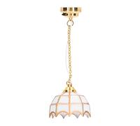 Lámpara Casa de Muñecas, Modelo de Lámpara de Techo 1:12, Luz de Mesa LED Lámpara de Techo Luz con Pilas Accesorios Casa Muñecas Lámpara de Botín Estadounidense Luz Techo Colgante