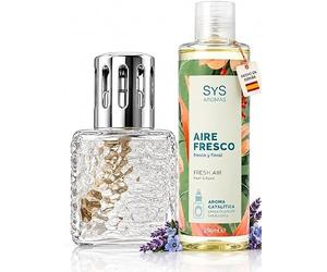 Lámpara Catalítica Wellness con Recambio Aire Fresco 250ml | Fragancia Fresca y Floral, Purifica el Aire, Piedra Catalítica, Neutraliza Malos Olores, Incluye Recambio 250ml