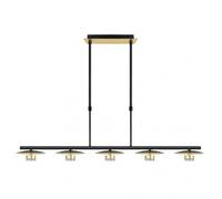 Fabrilamp Lámpara Ciudad del Cabo 5L 30W 4000K Negro/Oro 104x15 cm 2400 lm
