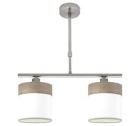 Lampara Cloe 2xe14 Niquel/blanca-madera Gris Regx43x14 cm