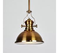 Lámpara colgante, 12.2 pulgadas, industrial contemporánea, 1 luz, longitud ajustable + junta giratoria de sombra, iluminación colgante de hierro forjado para techo de isla de cocina, acabado de cobre