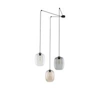 Lámpara Colgante 3 Focos H: Máx. 2,1 M Flexible Ajustable Vidrio Ahumado
