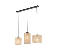 Lámpara Colgante 3 Focos Tela Metal L: 79 cm H: máx. 1,2 m E27 Boho