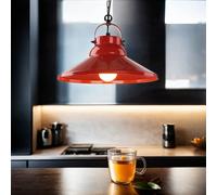 Lámpara Colgante Ø31cm E27 En Rojo Lámpara Vintage De Techo Para Sala Interior