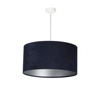 Lámpara Colgante Aimee Azul Plata Tela En Velur Óptica Ø50cm Redondo